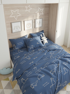 Пододеяльник Сказка -Котики- 1,5-спальный на молнии 145х215 см