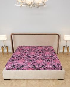 Простыня на резинке, бязь "Всё себе" Сирень 160х200