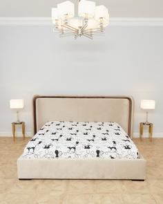 Простыня на резинке, бязь "Всё себе"Коты на белом 120х200