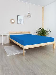 Простыня на резинке трикотаж "Всё себе" Синий 120х200