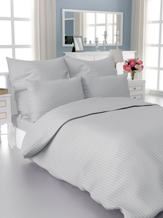 Пододеяльник сатин-страйп 175x210 см, серый DeНАСТИЯ 8436 C010714