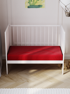 Простыня на резинке Cloud factory 60х120 вишневого цвета