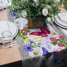 Дорожка на стол из рогожки "Все себе" Баттерфляй, 50 х 145