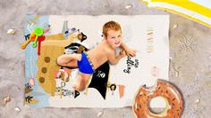 Пляжное покрывало Детское 90х140см Сирень