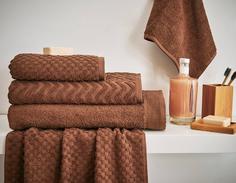Полотенце махровое "Guten Morgen" Cocoa, зигзаг, коричневый