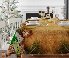 Скатерть Новогодние сладости, размер: 145 х 220 Сирень