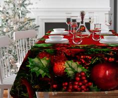 Скатерть Украшение падубом, размер: 145 х 120 Сирень