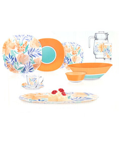 Столовый сервиз НЕО КАРИНА ФЛОВЕРПЭД БЕЖ 46 предметов 6 персон Luminarc