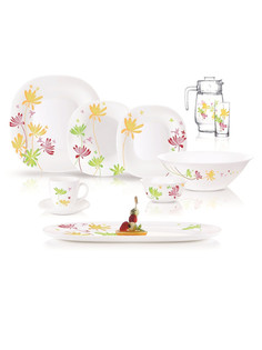 Столовый сервиз НЕО КАРИНА КРЕЗИ ФЛОВЕР 46 предметов 6 персон Luminarc