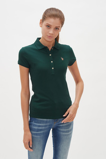 Футболка-поло женская U.S. POLO Assn. G082SZ0110TP01SK020-011-R зеленая 2XS