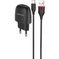 Сетевое зарядное устройство с кабелем USB Type-C Borofone BA49A Vast - Черное