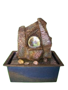 Фонтан с помпой Каменная композиция с шаром,цветная подсветка 21*15*25, 10-0355 No Brand