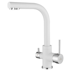 Смеситель для кухонной мойки Paulmark Essen Es213011-431 Белый матовый