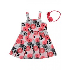Платье для девочки с ободком Monna Rosa Цветы красное 21128 р.92