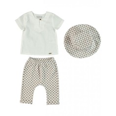 Комплект для мальчика Monna Rosa футболка, штанишки и панама размер 80-86