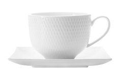 Maxwell & Williams Чашка Даймонд (0.22 л) с квадратным блюдцем, белая MW688-JX260482