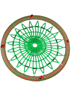 Качель-гнездо Jinn KST-481341 КТ/УЗ/120/110/16/16/КР/З-З/КГ 120х120 см красный, зеленый