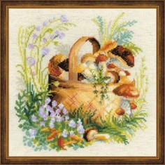 Набор для вышивания арт.СС-1363 "Грибное лукошко" 30х30 см Риолис