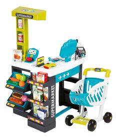 Магазин супермаркет с тележкой, звук, синий,53,8x45,8x86,5 см , 1/1 Smoby