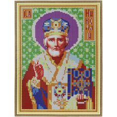 Алмазная мозаика, 30*40 см, 067 "Икона Николай Чудотворец" No Brand