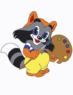 Картина по номерам Красиво Красим Крошка Енот с палитрой, 70 х 100 см