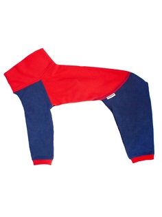 Комбинезон для собак Монморанси, цвет красный, синий, флис, длина спины 41 см