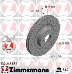 Тормозной диск ZIMMERMANN 530.2458.52