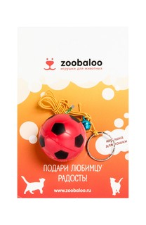 Игрушка для кошек Zoobaloo Погремушка Футбольный мячик на резинке, 100 см