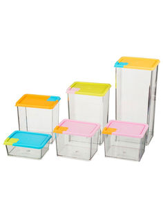 Набор из 6 контейнеров Stackable & Space-Savvy No Brand