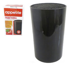 Подставка для ножей пластиковая Appetite 11х18 см, черная