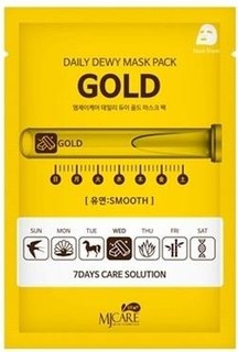 Маска тканевая c золотом MJ CARE DAILY DEW MASK PACK GOLD 25гр Mijin
