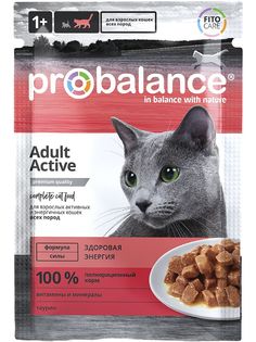 Влажный корм для кошек ProBalance Active, с курицей, 85г