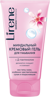 Lirene Миндальный кремовый гель для умывания с Д-пантенолом, д.чув., сух.и покр.к,150 мл