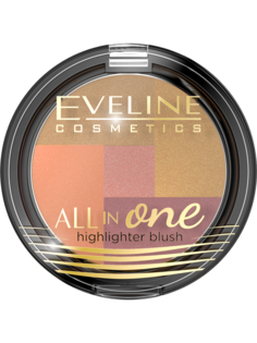 Румяна для лица Eveline All In One тон 03 многоцветная палитра, 6,5г