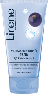 Lirene Увлажняющий гель для умывания с маслом черной смородины, д.всех тип.к.,150 мл
