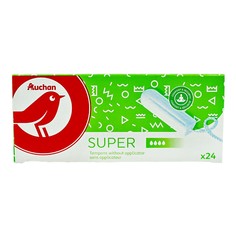 Тампоны Ашан без аппликатора 4 капли 24 шт