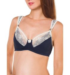 Бюстгальтер ФЭСТ цв.синий, кремовый ,р.80D