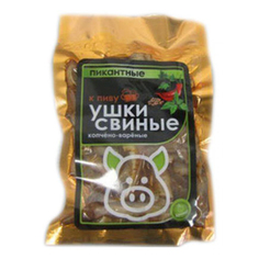 Уши свиные Браво Пикантные варено-копченые 100 г Bravo