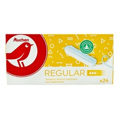 Тампоны Ашан без аппликатора 3 капли 24 шт
