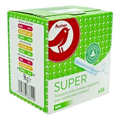 Тампоны Ашан с аппликатором 3 капли 16 шт