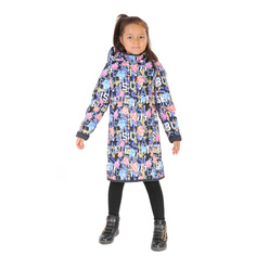 Пальто детское Милашка Сьюзи цв.черный/голубой ,р.128