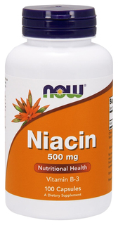 Витамины группы B Now Niacin (500 мг) 100 капсул