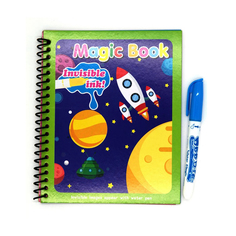 Многоразовая водная раскраска Magic Book Космос, водный маркер в комплекте Wellywell
