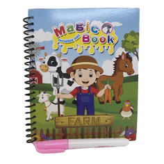 Многоразовая водная раскраска Magic Book Ферма, водный маркер в комплекте Wellywell