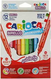 Двухсторонние фломастеры Birello, 12 шт. Carioca