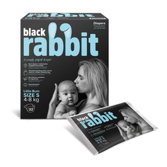 Подгузники на липучках Black rabbit 4-8 кг s 32 штуки