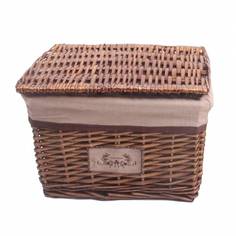 Корзина стеллажная с крышкой "Орех", Д360 Ш260 В250, коричневый, EW-59 L Natural House