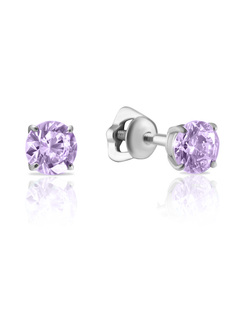 Серьги пусеты из серебра с фианитом SKAZKA Natali Romanovoi 52375