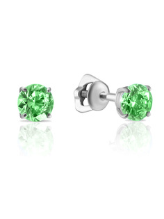 Серьги пусеты из серебра с фианитом SKAZKA Natali Romanovoi 52374