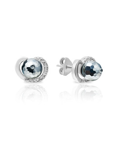 Серьги пусеты из серебра с гематитом SKAZKA Natali Romanovoi 50907